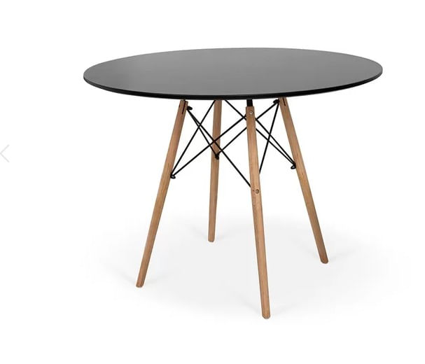 Mesa De Jantar Redonda Eames Eiffel 70cm Preto