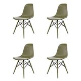 Conjunto Com 4 Cadeiras Eames Dsw Musgo