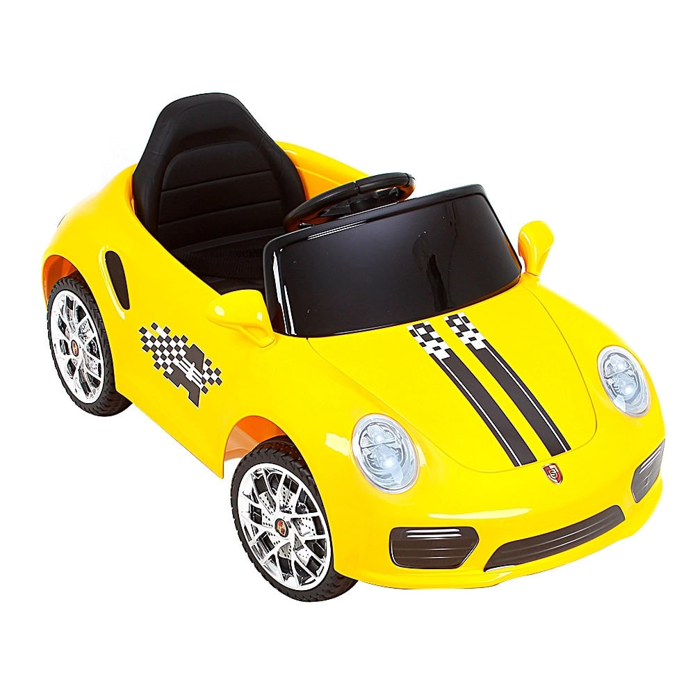 Carro Elétrico 6v Esporte Luxo (design Porshe Réplica) Amarelo (bt2988)