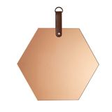 Espelho Decorativo Vidro Cobre Hexagonal 26x26cm Com Alça