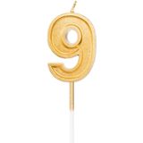 Luter Gold Glitter Feliz Aniversário Bolo Velas Número Velas Número 9 Aniversário Candle Cake Topper Decoração Para Festa Crianças Adultos