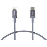 Nylon Trançado Usb-c Para Cabo Lightning, Carregador Certificado Mfi Para Iphone 11 Pro/11 Pro Max - Cinza Escuro, 6 Pés