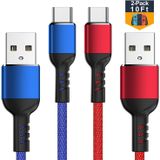 Cabo Carregador Para Ns Switch E Switch Lite - 2 Pack 10ft Nylon Trançado Usb C Para Usb A Tipo C Fast Data Sync Power Charging Cord Acessórios Para