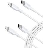 Anker USB-C para Cabo Lightning 6ft, 2-pack Apple MFi Certified PowerLine II para iPhone 12 Pro Max/12/11 Pro/X/XS/XR/8 Plus/AirPods Pro, suporte