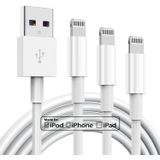 3 Pacote Apple Mfi Certificado Iphone Carregador Cabo De 6 Pés, Apple Lightning Para Cabo Usb Cabo 6 Pés, Carregamento Rápido 2.4a, Apple Telefone Lo