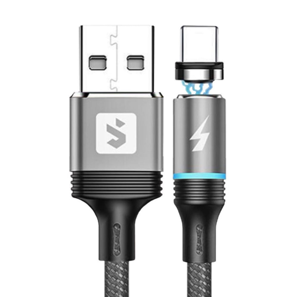 Cabo Magnético Para Carregamento Usb Tipo-c 2.4a 1m 360°