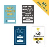 Kit 4 Quadro Placa Decorativa WiFi 10X15cm