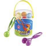 Recursos De Aprendizagem Pinças Squeezy, Ferramentas De Motor Fino Para Crianças, Cores Variadas, Conjunto De 6, Idades 3+