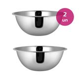 Kit 2un Bowl Inox Saladeira 24cm Tigela Bacia Cozinha