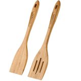 Espátulas De Bambu Geekhom Para Panelas Antiaderente, 13 Polegadas Extra Grande Wok Turners, Colheres De Madeira Para Cozinhar 2 Pacote, Conjunto De