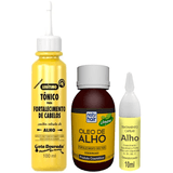 Kit Crescimento Tônico Óleo Alho Ampola Cronograma Capilar