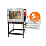 Forno Turbo A Gás 5 Níveis Fvt5d 127v + 5 Esteiras Alumínio 50g 58x70 - Venâncio