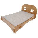 Cama Pet Madeira Luxo Cachorro Gato Média - Cedro Bege