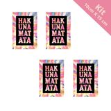 Kit Atacado 4 Quadro Placa Decorativa Hakunamatata - 10x15cm