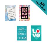 Kit 4 Quadro Placa Decorativa Frases Autoestima 10X15cm