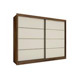 Guarda Roupa Casal 2 Portas De Correr E 6 Gavetas Sevilha Brauna Off White Europa