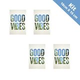 Kit Atacado 4 Quadro Placa Decorativa - Good Vibes 10x15cm