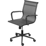 Cadeira Office Eames Baixa Dark Tela Cinza Com Base Rodizio Preta - 74386