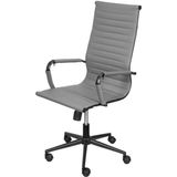 Cadeira Office Eames Alta Dark Courino Cinza Com Base Rodizio Preta - 74385