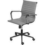 Cadeira Office Eames Dark Courino Cinza Com Base Rodizio Preta - 74382