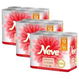 Kit 3 Papel Higiênico Neve Toque De Seda Folha Dupla 12un Cada
