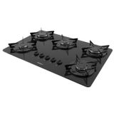 Cooktop 5 Bocas Mesa De Vidro Flange Esmaltado Bivolt Nardelli