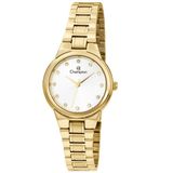 Relógio Feminino Dourado Pulseira Aço Champion Ch24946h