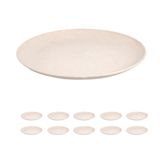 10 Un Prato Lanche Sobremesa Redondo Durável 20cm Bege