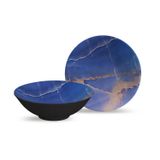 Kit Bowl Tigelas Cumbuca 6 Peças Cerâmica Lápis Lazúli 300ml