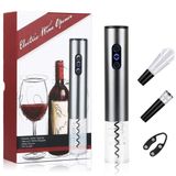 Kit Abridor De Vinho Saca Rolha Elétrico Recarregável Usb