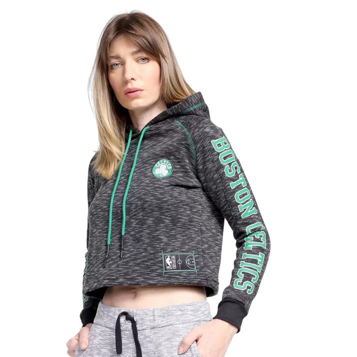 Blusa Moletom Nba Feminina Celtics Mescla