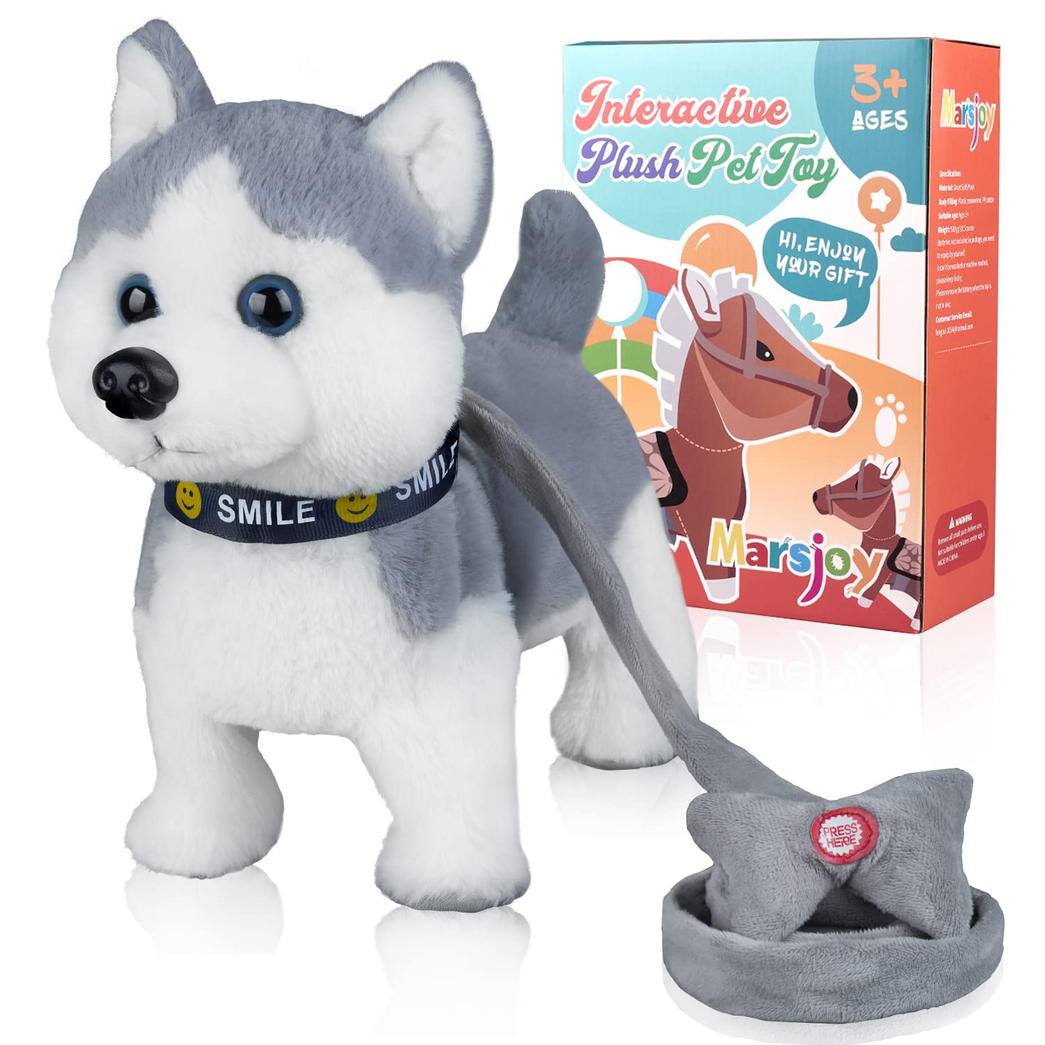 Brinquedo De Pelúcia Interativo Husky Walking And Barking Para Crianças