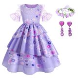 Traje Yipkorra Encanto Mirabel Para Meninas Isabela 7-8 Anos