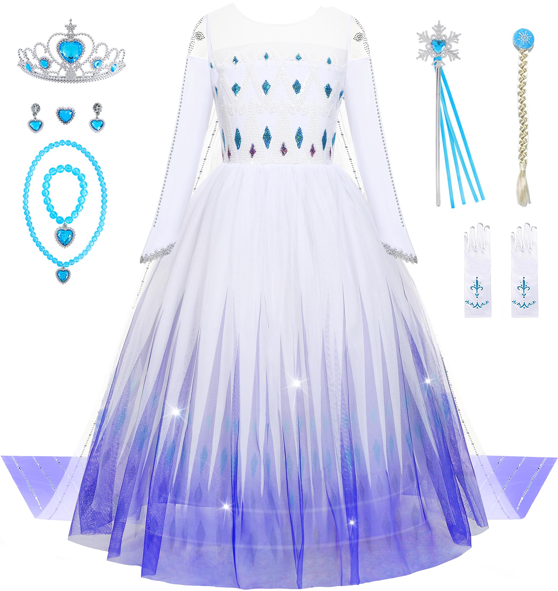 Fantasia De Princesa Aoiviss Snow Queen Para Meninas De 3 A 12 Anos