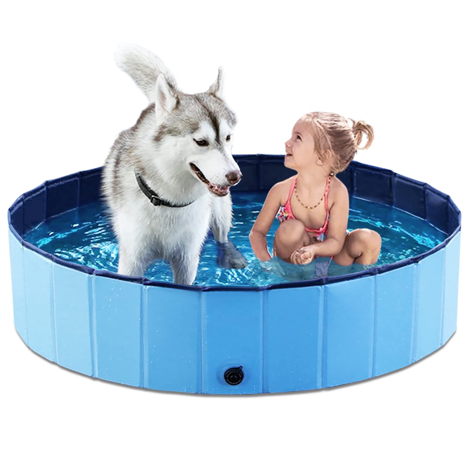 Piscina Para Cães Jasonwell, Dobrável, Dobrável, Plástico Rígido, 120 Cm