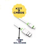 Kit 3 Cabos Carregadores Turbo Usb - Tipo C Compativel Para Samsung Xiaomi Lg Motorola