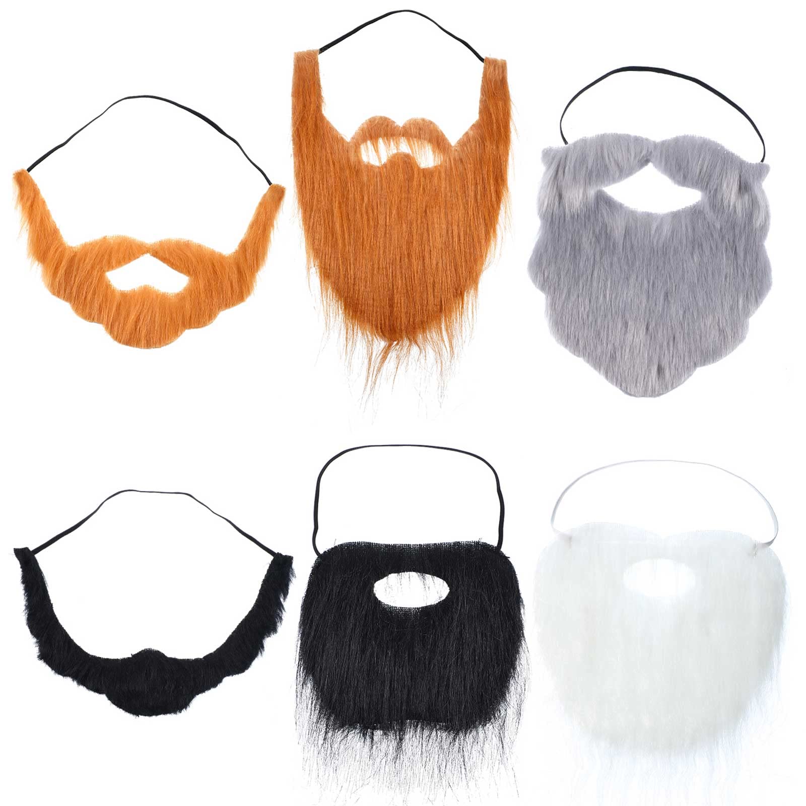 Fantasia De Halloween Com Barbas Falsas E Bigodes, 6 Peças - Willbond