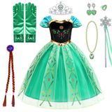 Fantasia Princess Anna Frozen Para Meninas Com Acessórios De 3 A 4 Anos