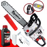 Motosserra Toyama Tcs58h Á Gasolina 2t 55cc 3,2hp 12.000rpm Sabre 18 Polegadas Robusta E De Alta Potência + Óleo Lubrificante 2 Tempos