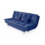 Sofá Cama Versátil Pés De Alumínio Espuma D33 Cor:azul Marinho 375