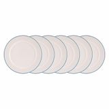 Jogo De Pratos Rasos 6 Pcs Filete Porcelana Real By Schmidt Azul