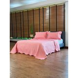 Cobreleito Dupla Face  Estampado Poá Casal  King Size  2,60m X 2,80m - Com 3 Peças