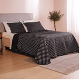 Cobreleito Dupla Face  Estampado Poá Casal  King Size  2,60m X 2,80m - Com 3 Peças