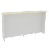 Bancada Ilha Cozinha 200cm Flórida Branco Ártico / Cinza Argila