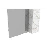 Armário De Banheiro C-espelho Suspenso Bn3602 1 Porta 80cm Cor Mármore Branco - Tecno Mobili