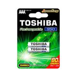 Cartela C- 2 Pilhas Recarregáveis Toshiba Aaa 1,2v 950 Mah - Ac2518