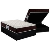 Conjunto Box Baú Queen: Colchão Espuma Probel D33 Prodormir Advanced + Base Crc Suede Black(158x198)