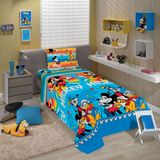 Jogo De Cama Solteiro Estampada Mickey 1,40m X 2,20m - 3 Peças