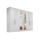 Guarda Roupa Casal 6 Portas E 8 Gavetas C- Espelho Robust Plus Branco - Novo Horizonte