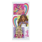 Toalha De Banho Felpuda Estampada Barbie 0,60cm X 1,20m